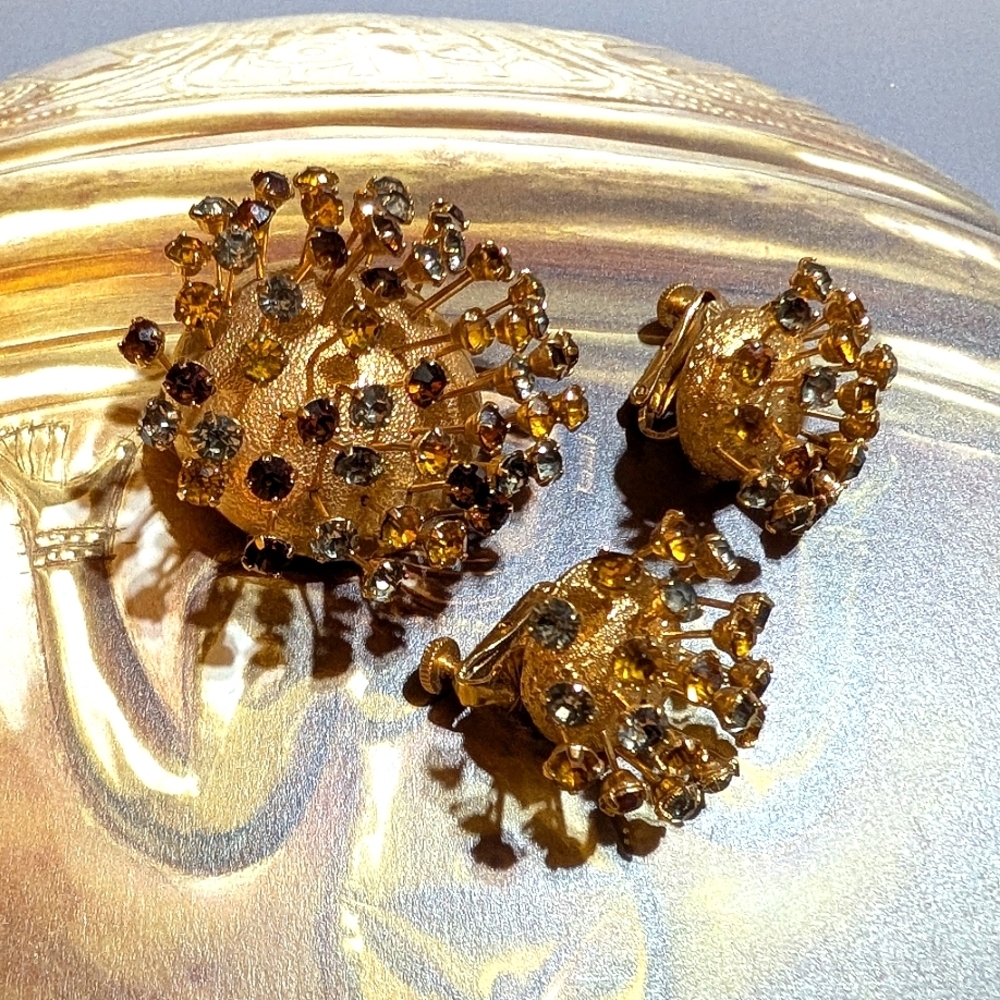 RARE Sputnik Corocraft 1960s Demi Parure - Picture 2 of 7